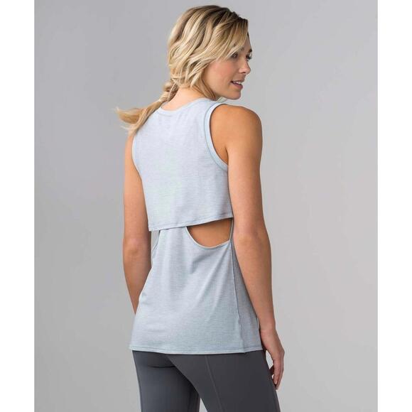 Tops - Lululemon Womens 12 Pushing Limits Muscle Tank Gray Heathered Hail New NWT